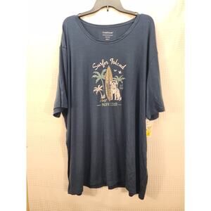 Cuddl Duds Shirt Mens Large Gray Tshirt Short Sleeve Super Stretch Graphic